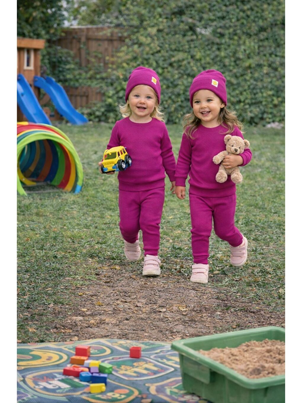 Fuşya Unisex 3'Lü Kaşkorse Bebe Takım-5