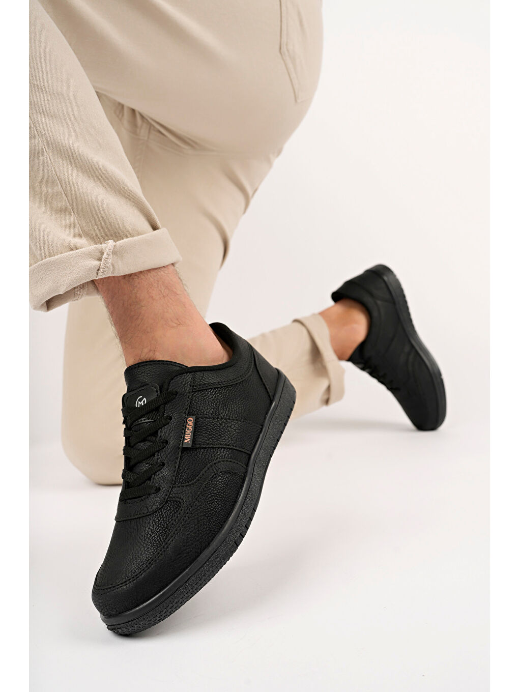 Siyah JOEL Erkek Günlük Casual Bağcıklı Sneaker Spor Ayakkabı-6