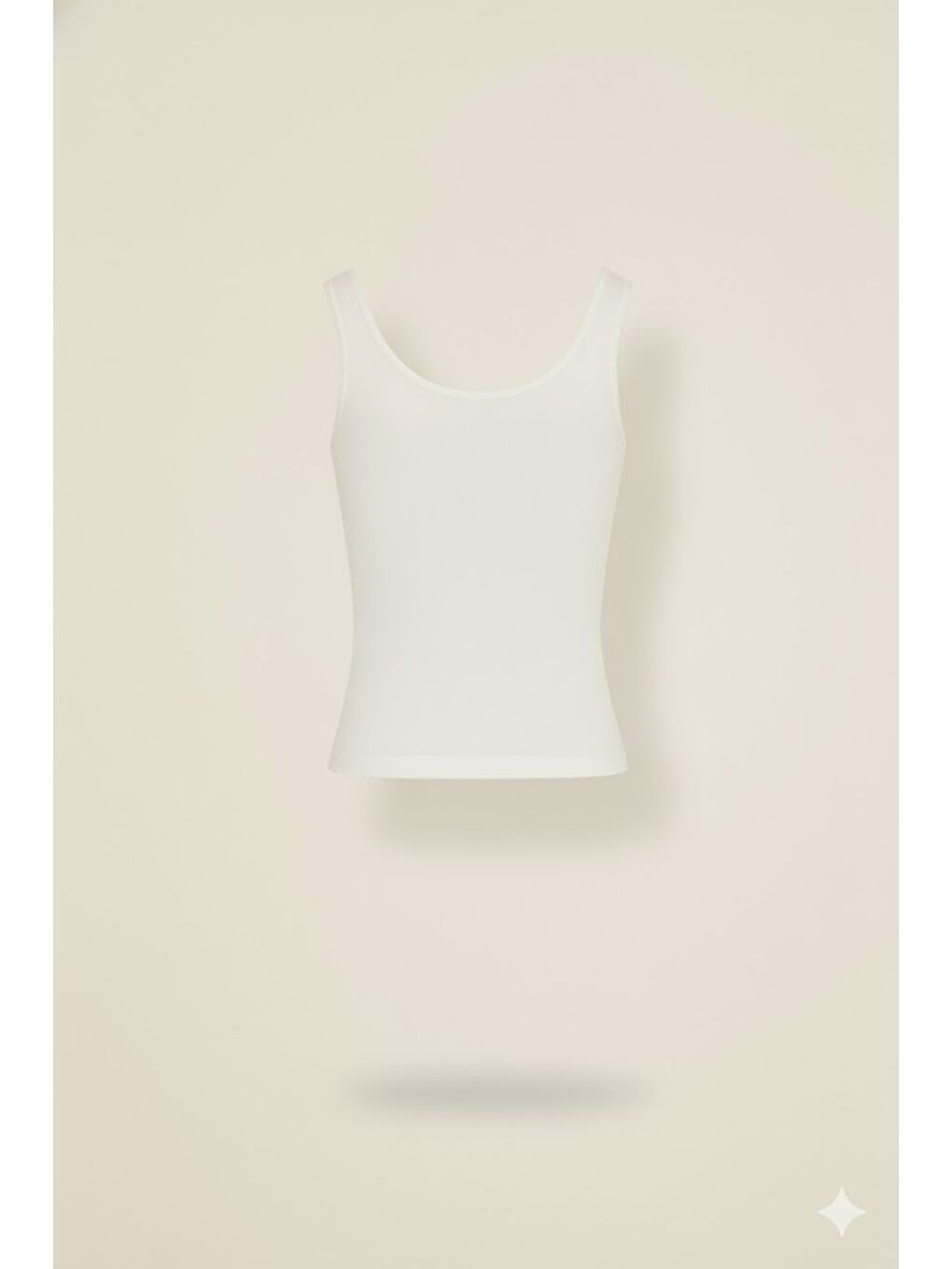 C15002 Dikişsiz Kalın Askılı Atlet Beyaz