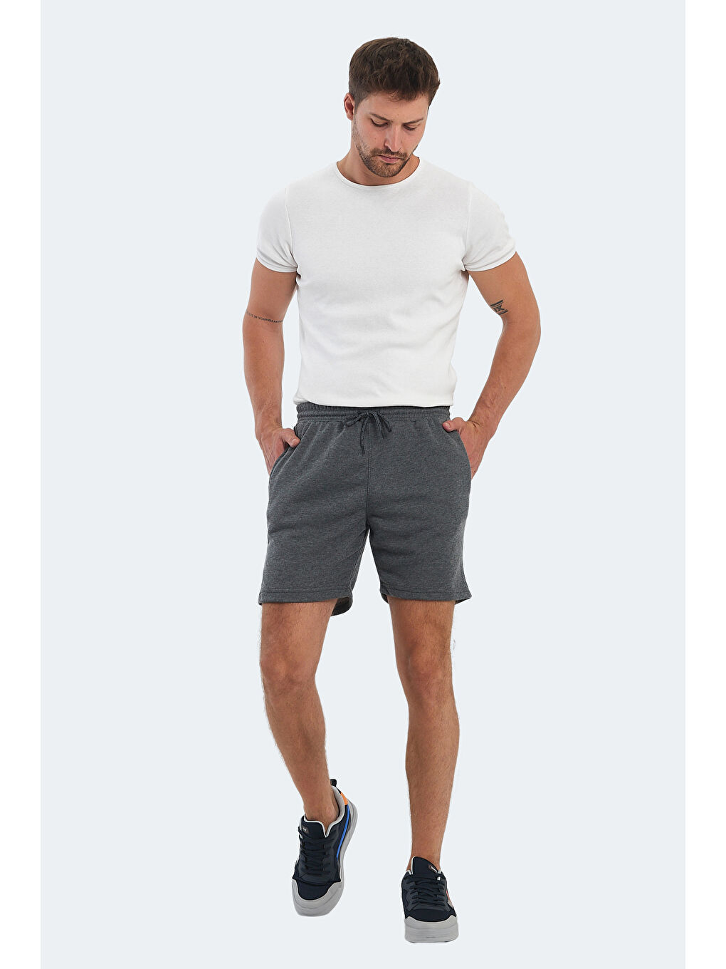 NAIDA IN Erkek Cepli Koyu Gri Şort-4