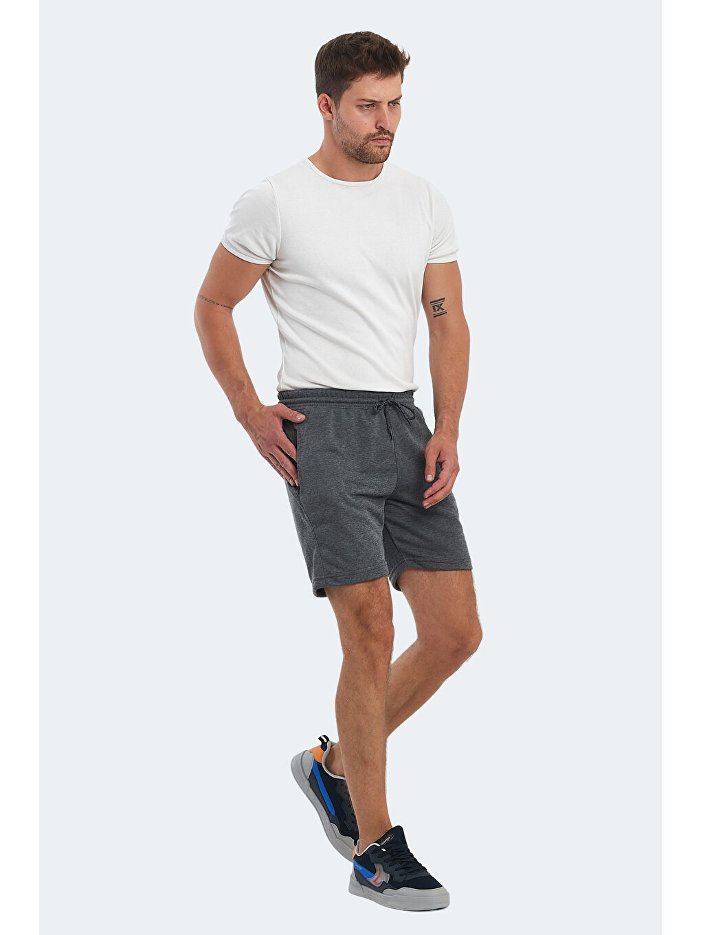 NAIDA IN Erkek Cepli Koyu Gri Şort-6