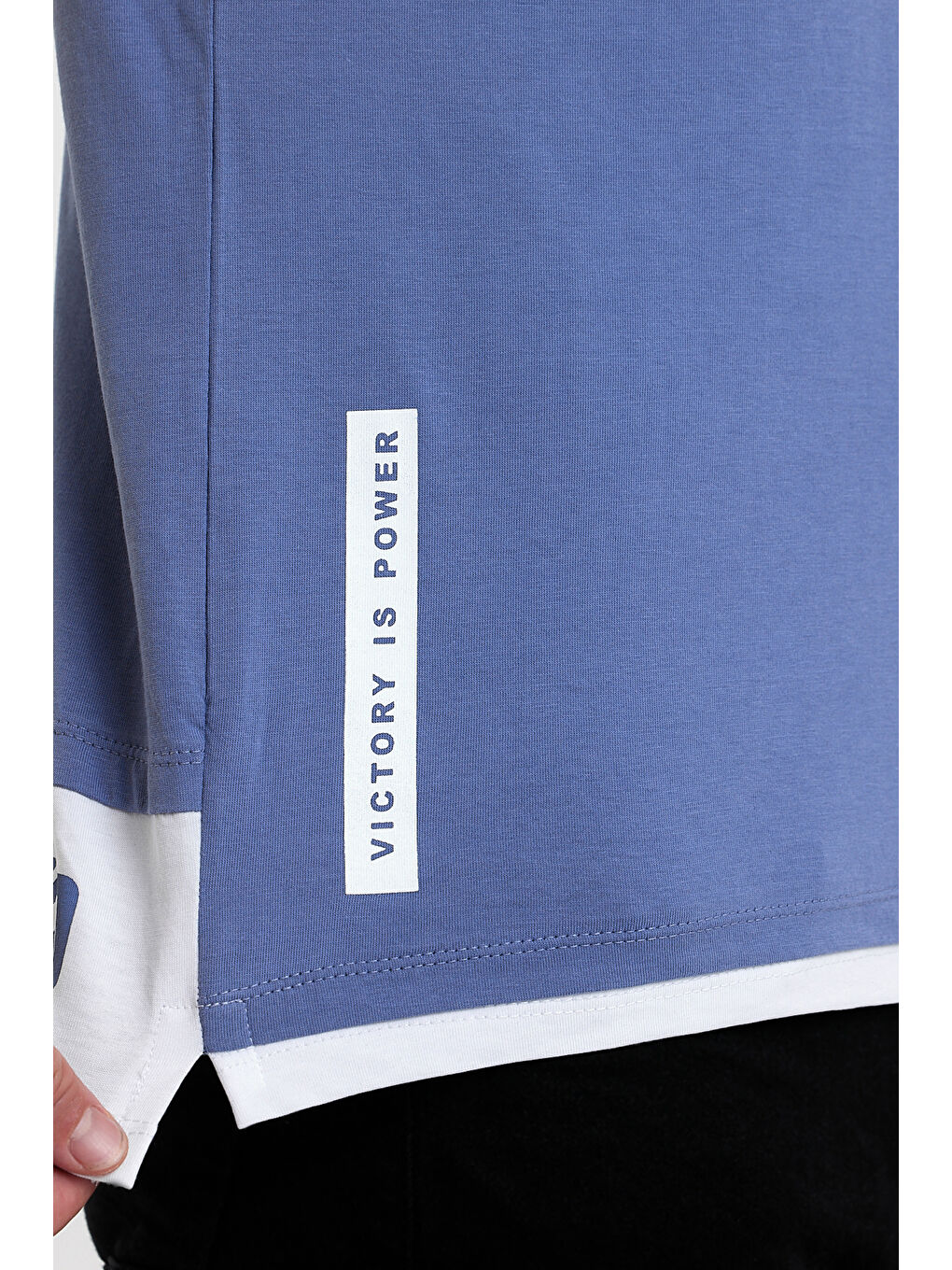 VISITOR Erkek %100 Pamuk Tişört Mavi-3