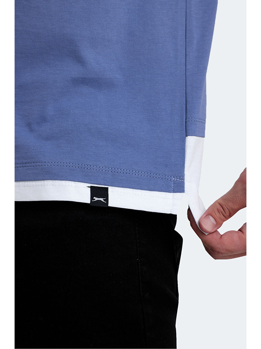 VISITOR Erkek %100 Pamuk Tişört Mavi-4