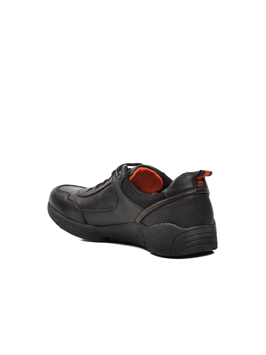 244110-3 Siyah Hakiki Deri Erkek Sneaker-3