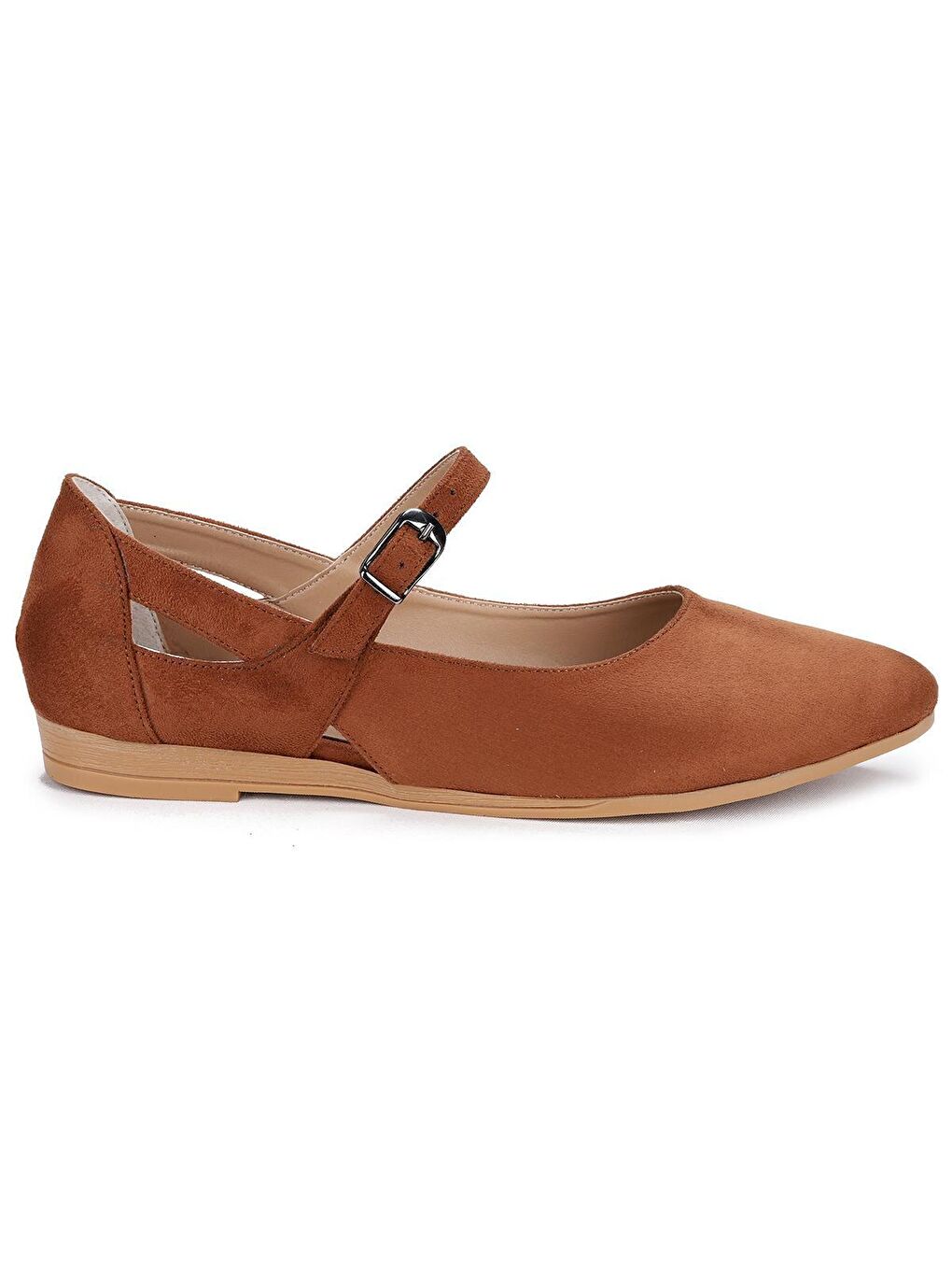Kahverengi Süet Sandalet Kadın Babet 1920-201-3
