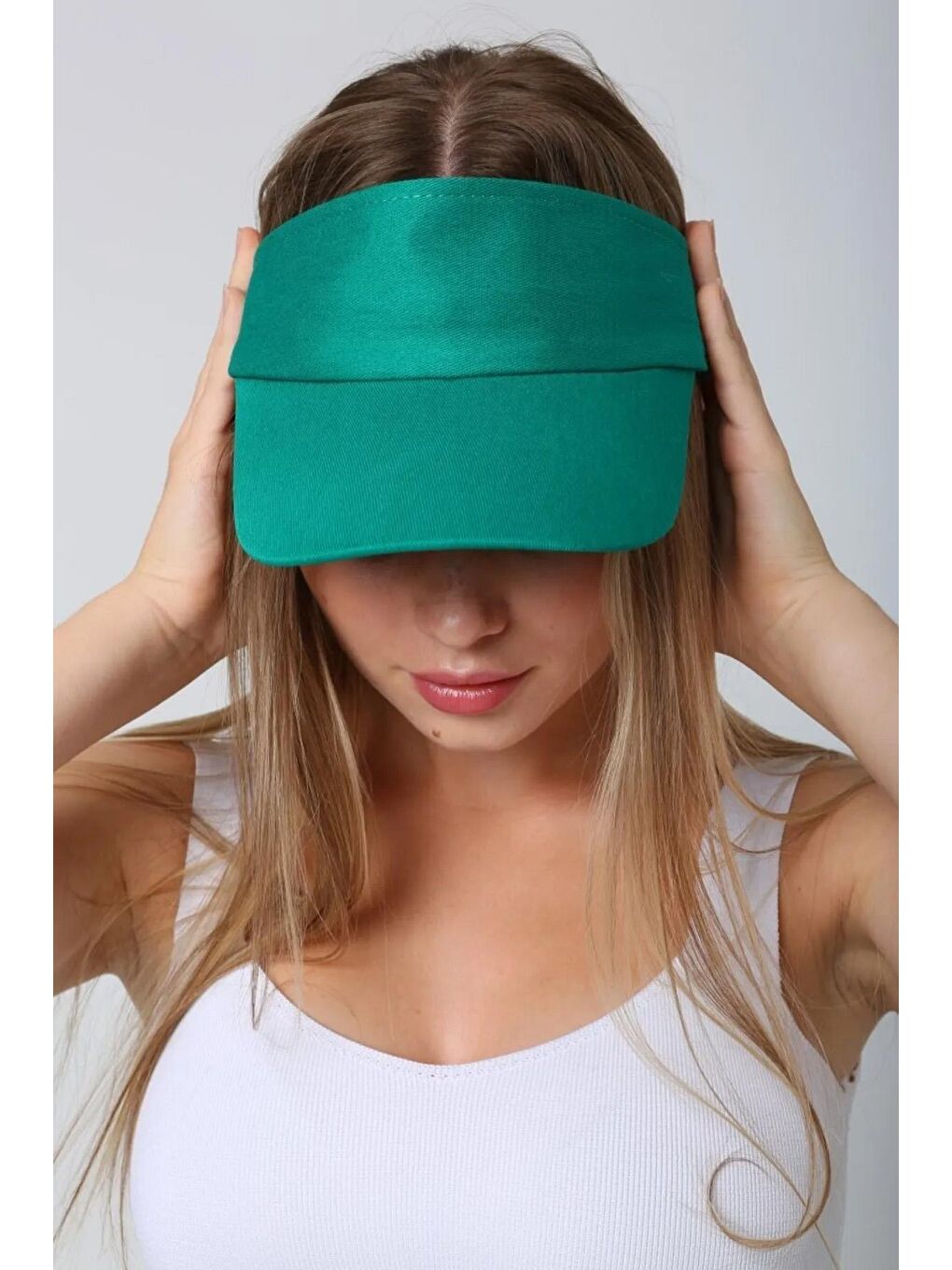 Yeşil Ayarlanabilir Vizör Plaj Şapkası