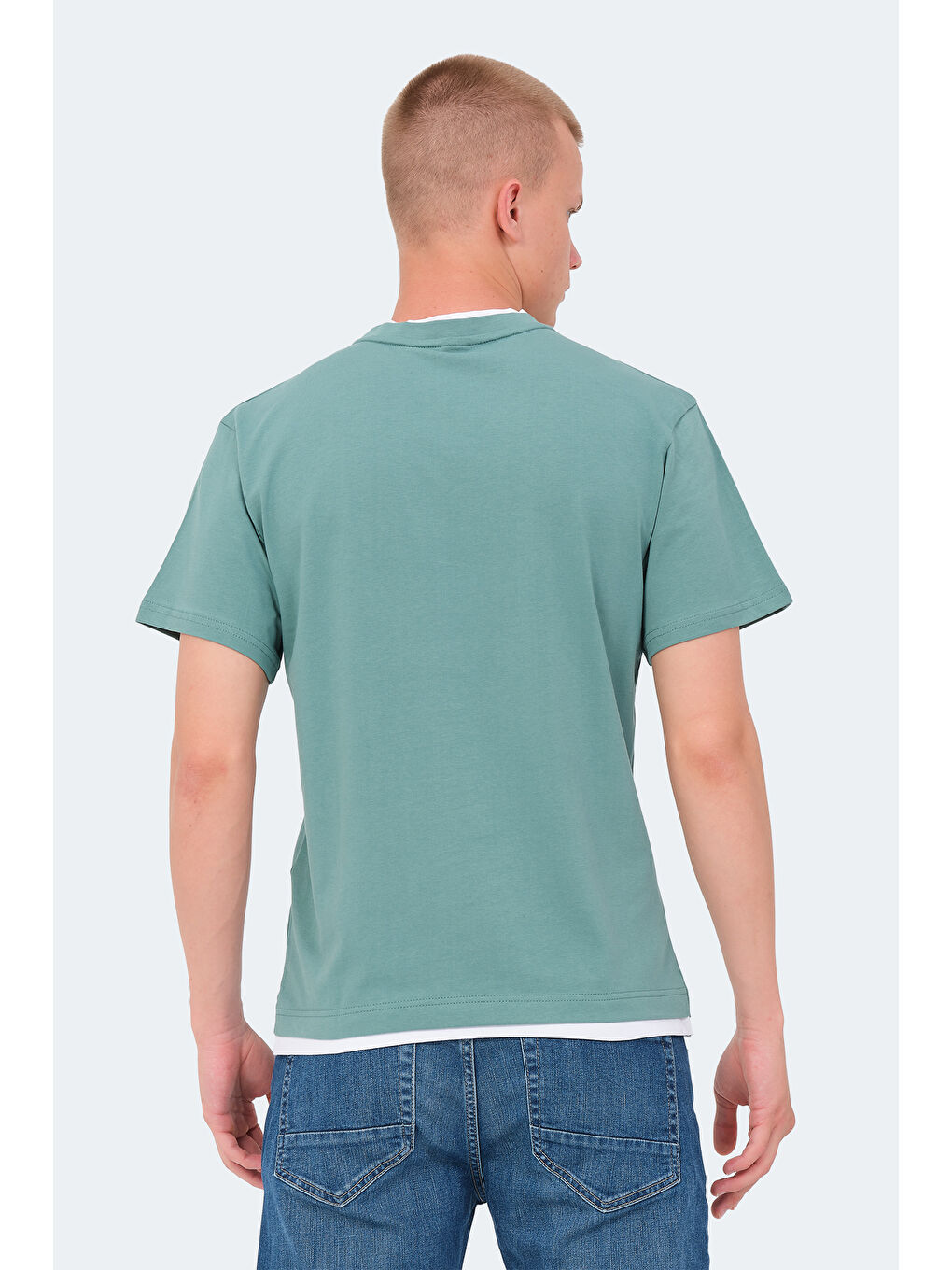 Turkuaz VRENI Erkek %100 Pamuk Tişört Su Yeşili-1