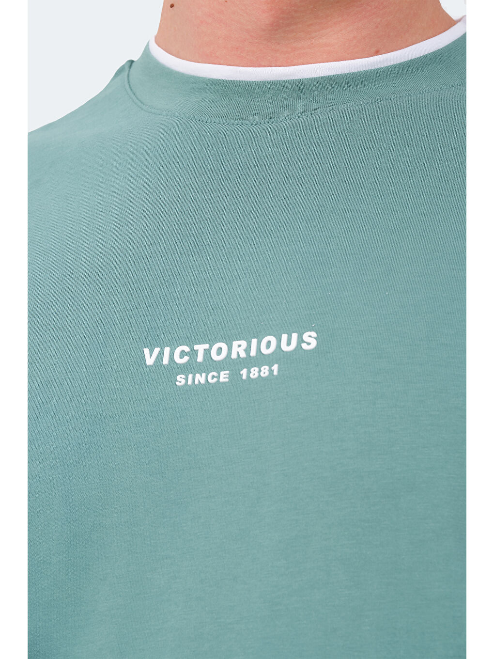 Turkuaz VRENI Erkek %100 Pamuk Tişört Su Yeşili-3