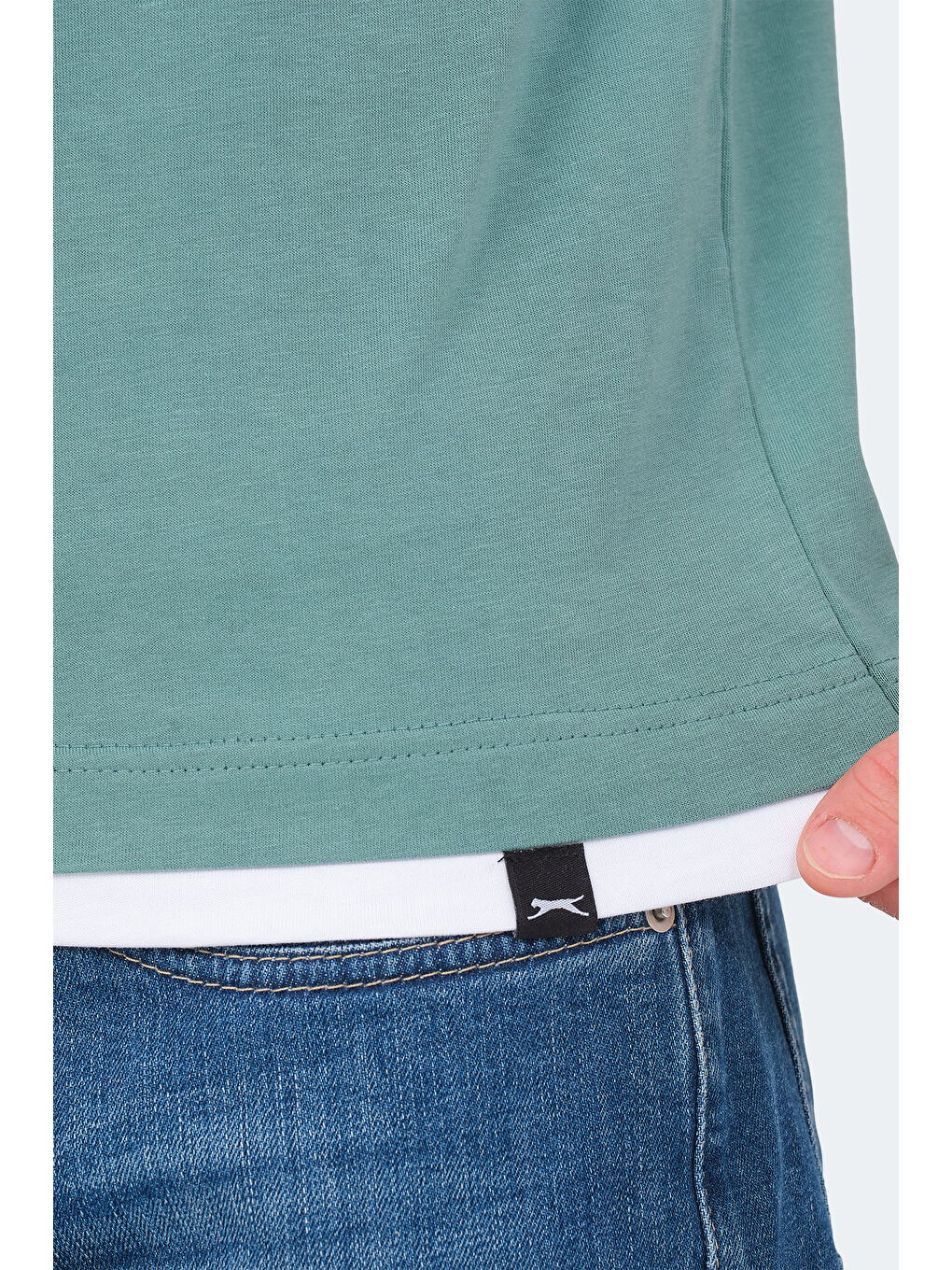 Turkuaz VRENI Erkek %100 Pamuk Tişört Su Yeşili-4