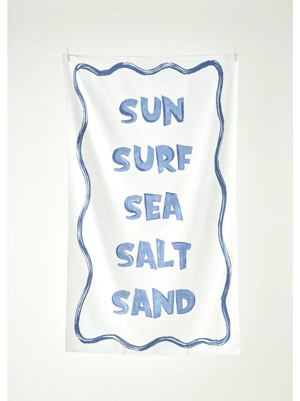 Marine Baskılı Pamuklu Plaj Havlusu Beyaz (90x150 cm)