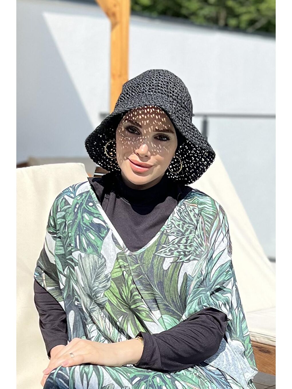 Remsa Mayo El Örgü Hasır Şapka RŞ-83 Siyah - 1