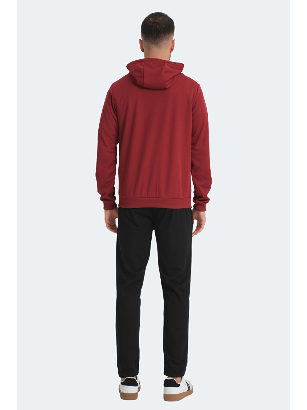 RICH Erkek Fermuarlı Kapüşonlu Cepli Bordo Eşofman Takımı-1