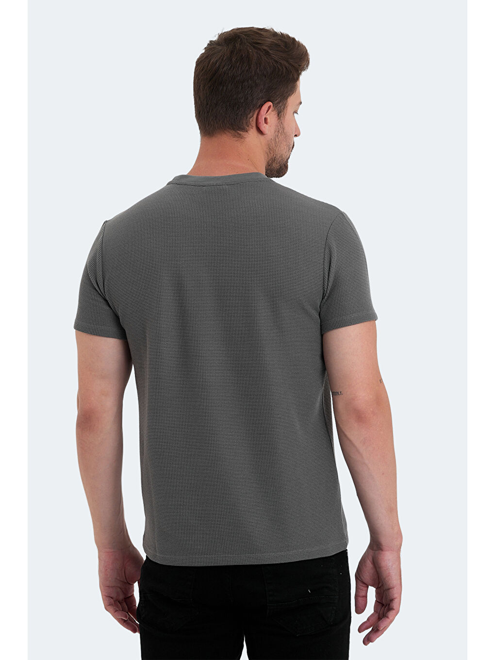 veLveL Erkek Tişört Koyu Gri-1