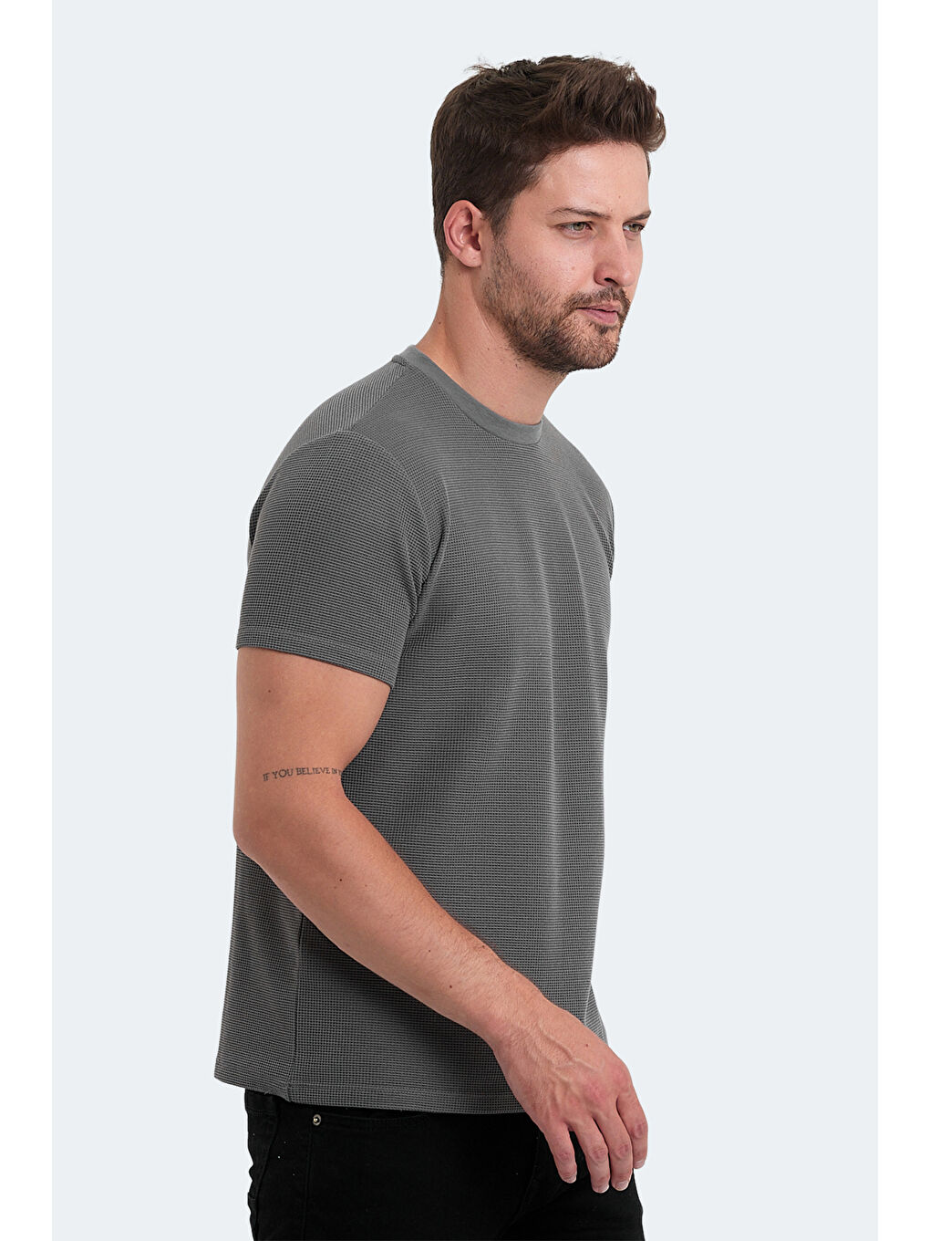 veLveL Erkek Tişört Koyu Gri-2