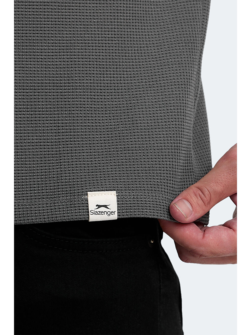 veLveL Erkek Tişört Koyu Gri-3