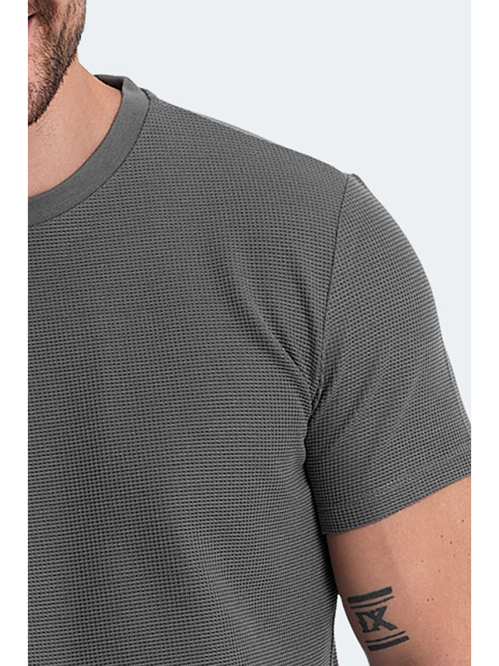 veLveL Erkek Tişört Koyu Gri-4