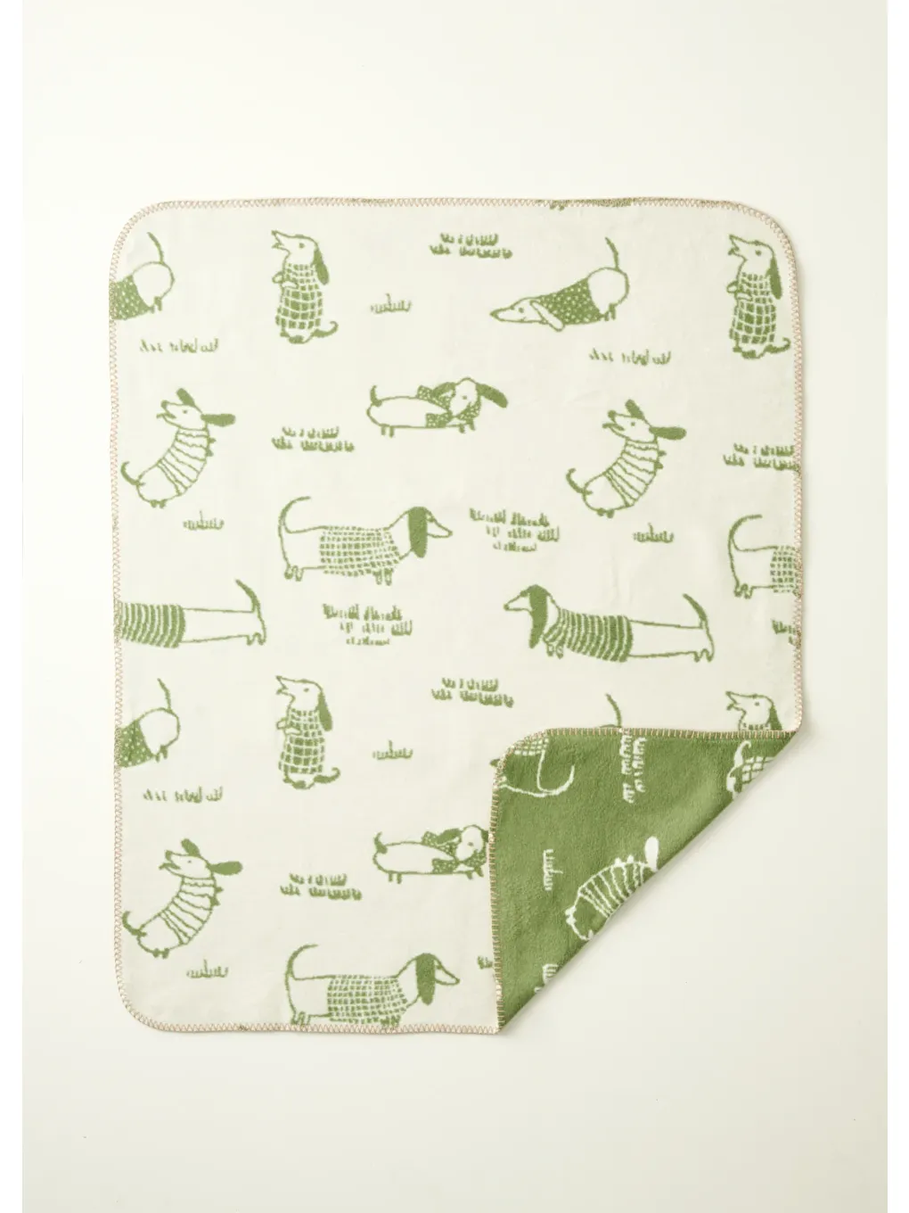 Sausage Dog Pamuklu Bebek Battaniyesi Yeşil (100x120 cm)