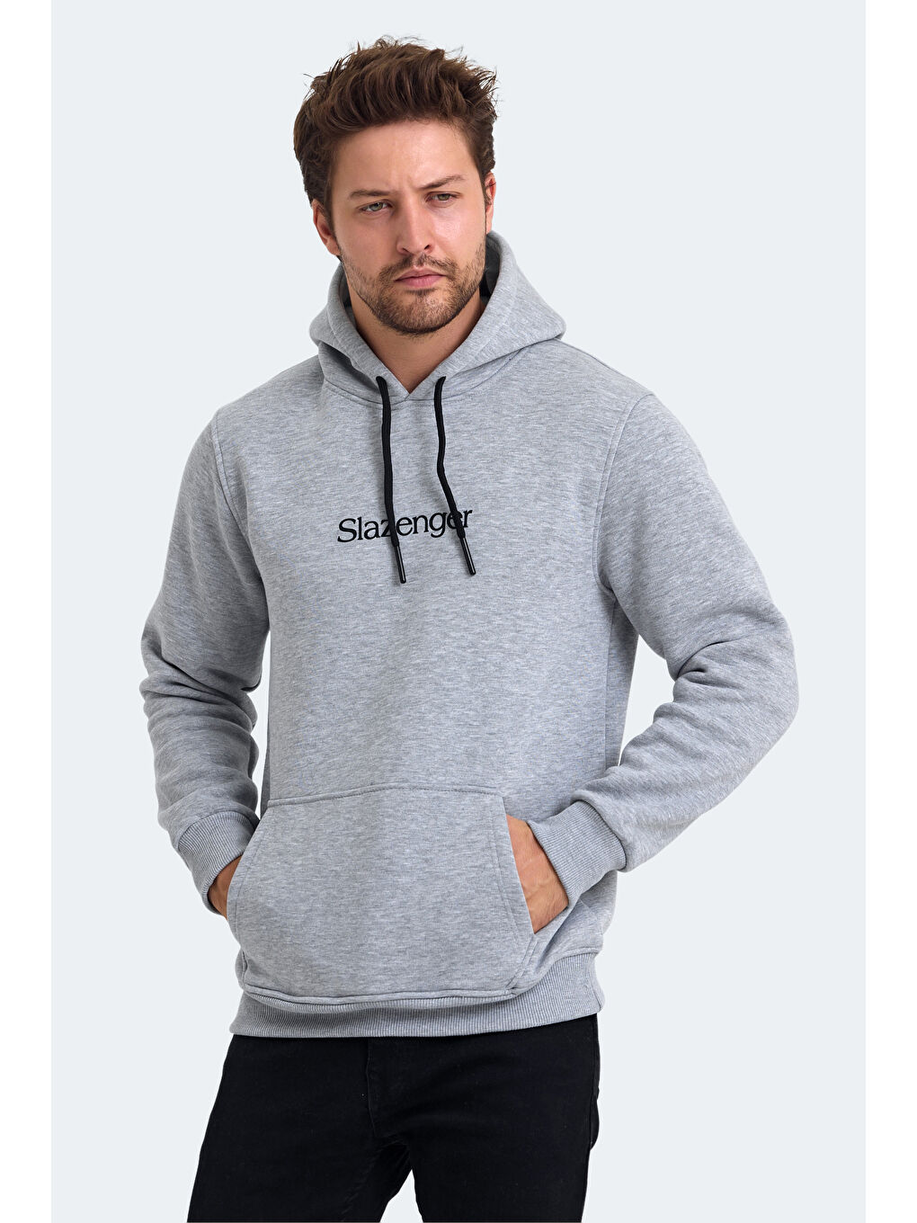 OCTAVIA IN Erkek Kapüşonlu Cepli Gri Sweatshirt