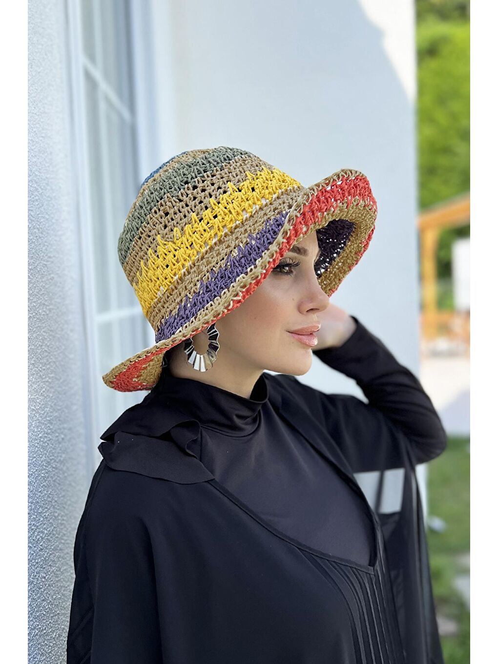 Remsa Mayo Sari El Örgüsü Hasır Şapka RŞ-94 Camel - 1