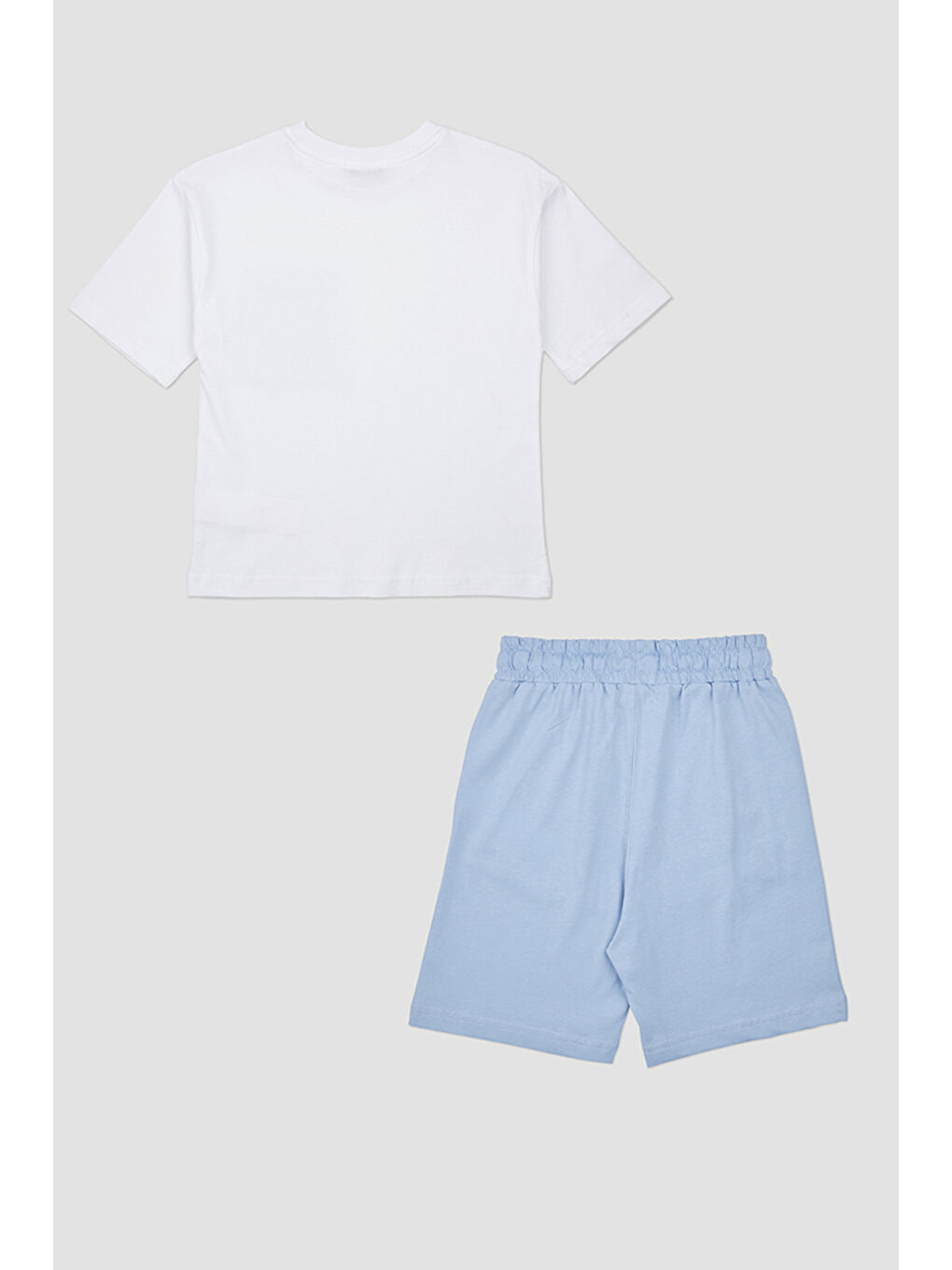 Erkek Çocuk Şortlu Mavi Beyaz 2'li Takım-1