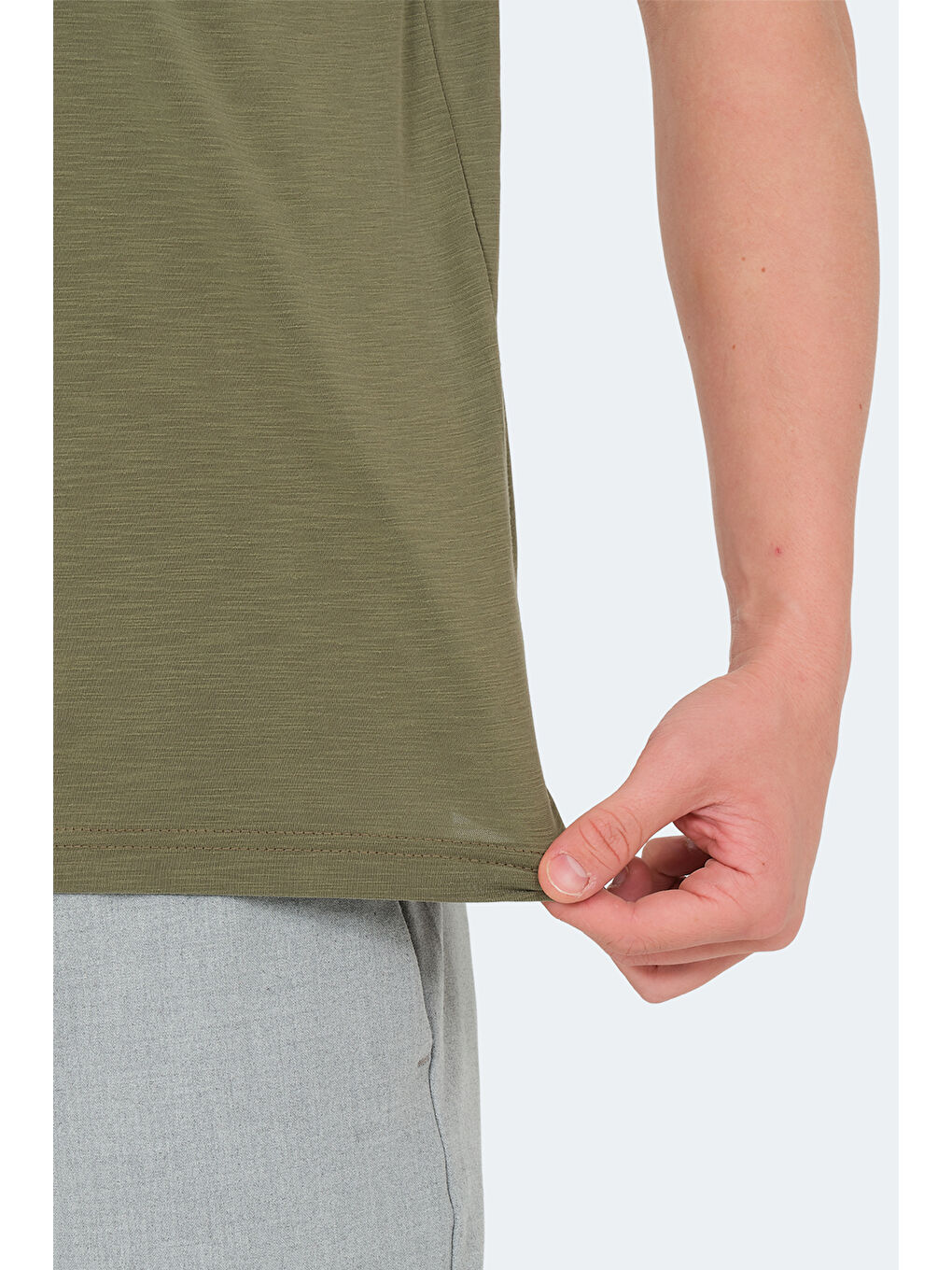 Yeşil Polo Yaka Kısa Kollu Erkek Tişört-5