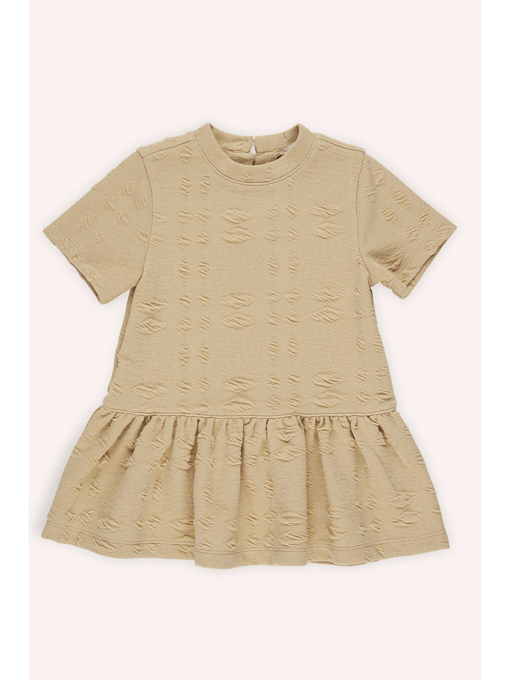 Kız Bebek Kısa Kollu Bej Elbise