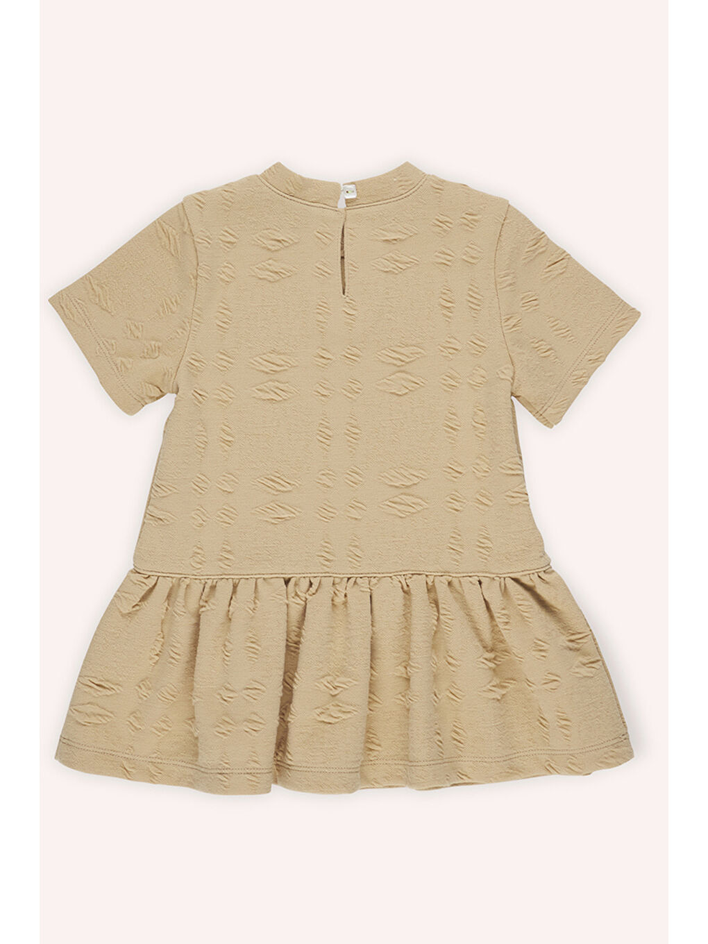 Kız Bebek Kısa Kollu Bej Elbise-1
