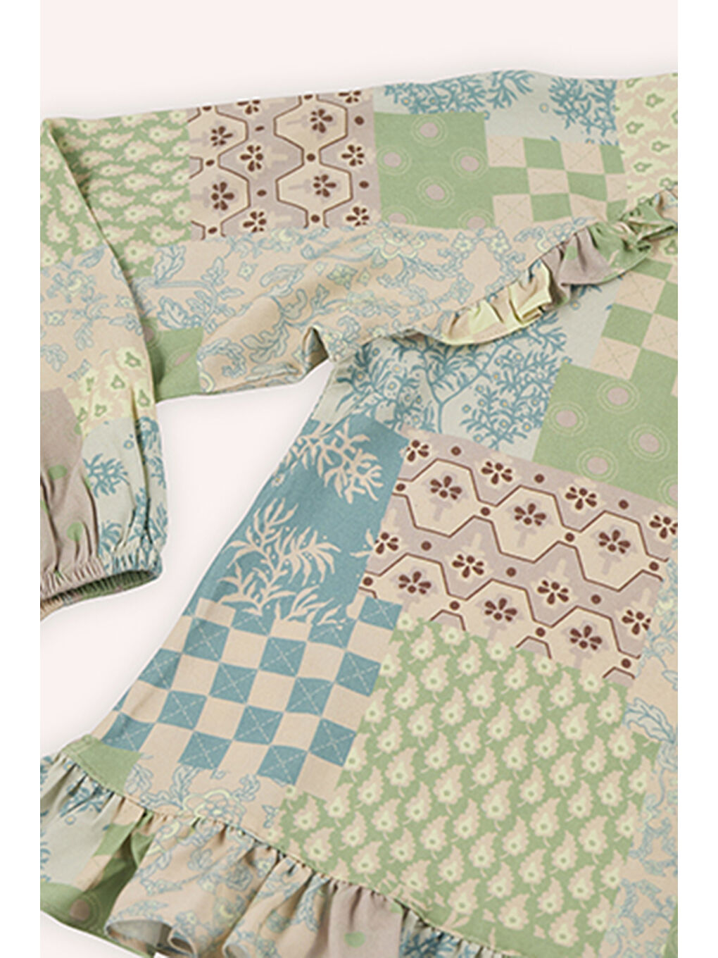 Kız Çocuk Desenli Bej Bluz-4