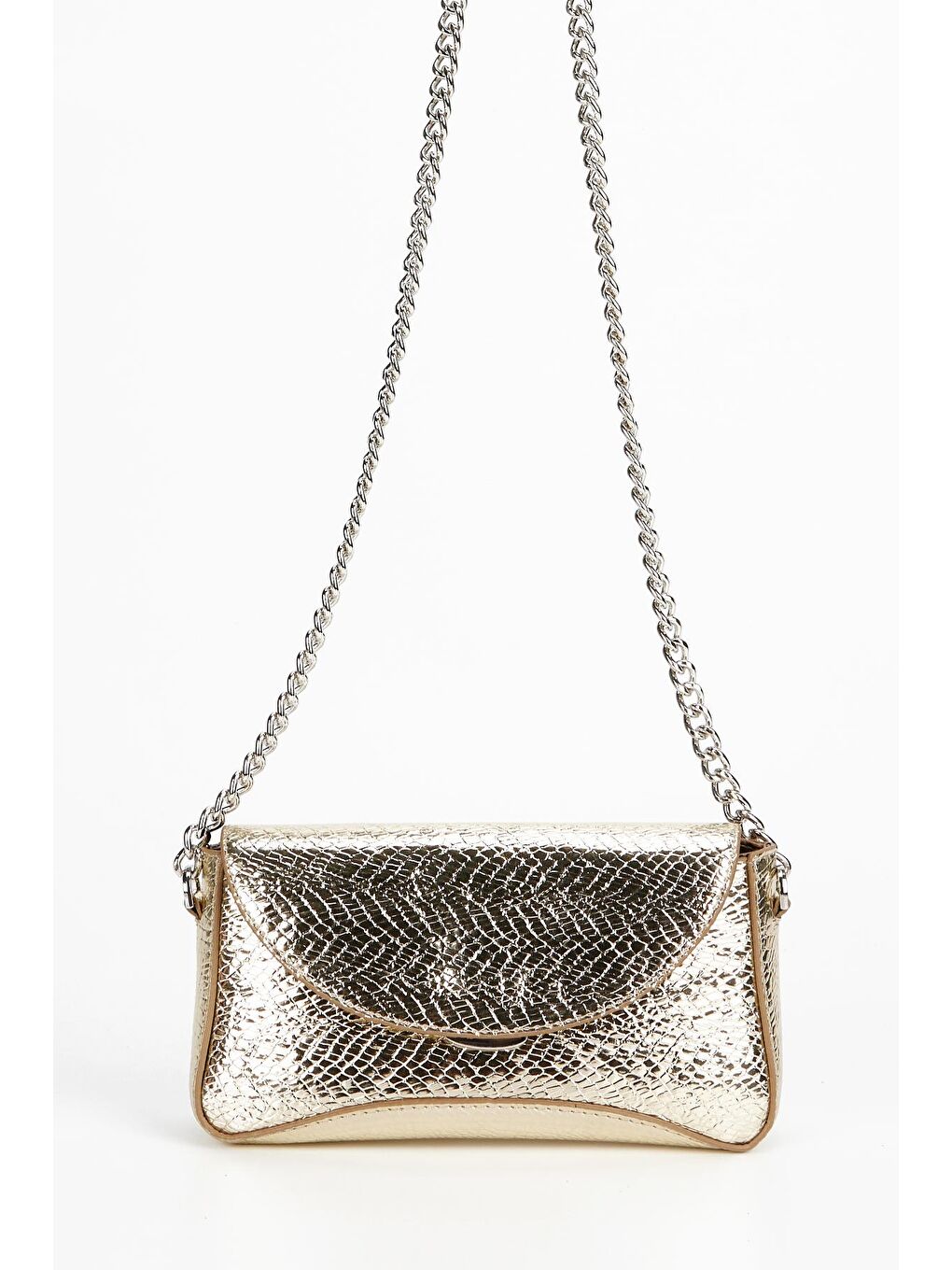 Sarı Zincir Detaylı Berry Kadın Çapraz Çanta Gold-1