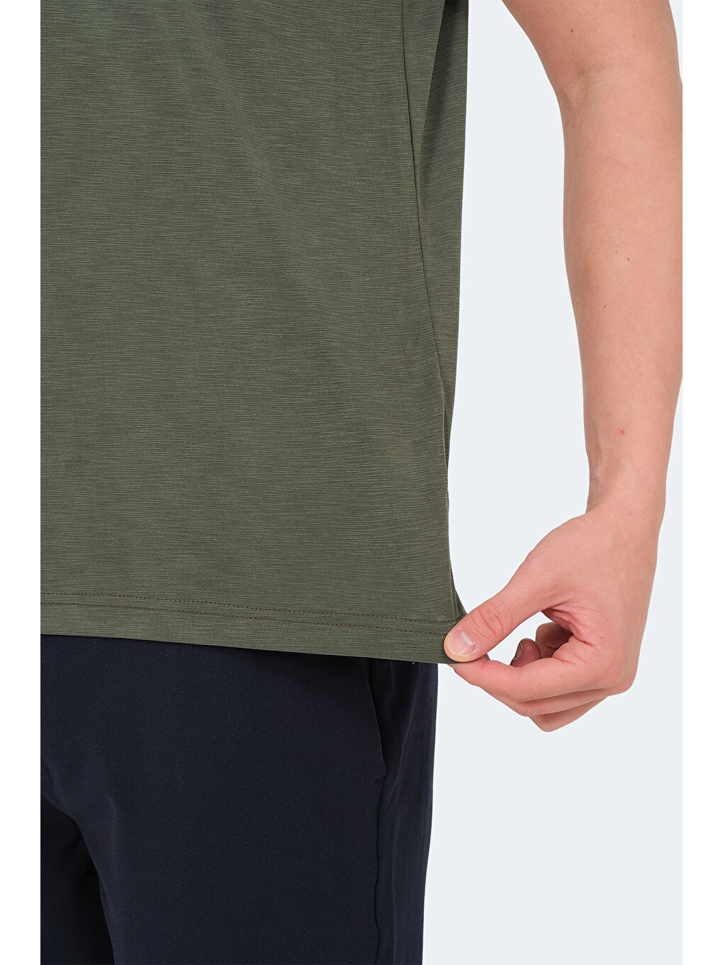 Yeşil Polo Yaka Kısa Kollu Erkek Tişört-5