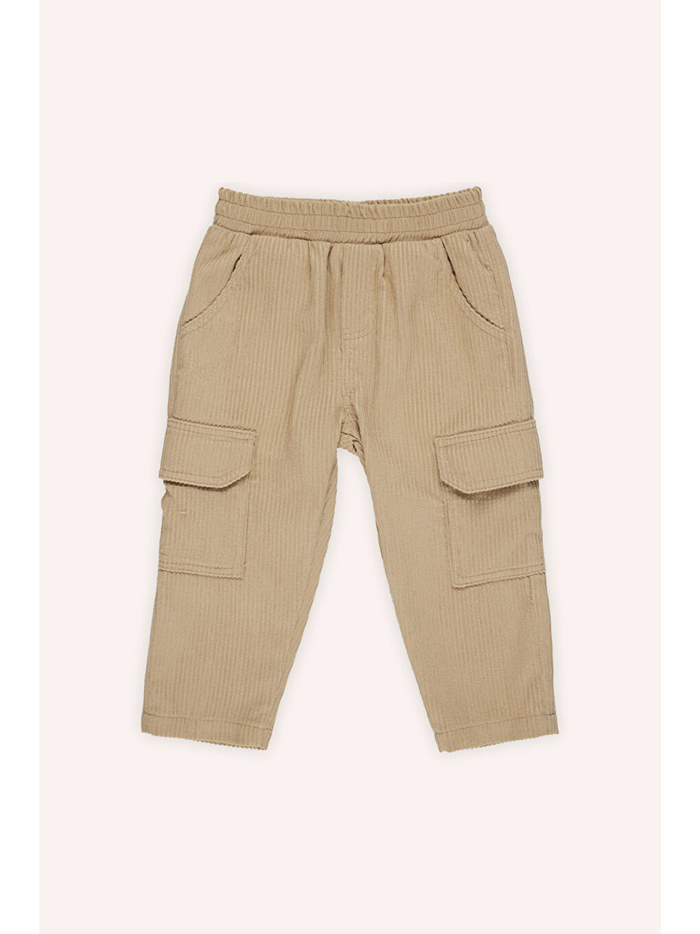 Erkek Bebek Fitilli Bej Pantolon