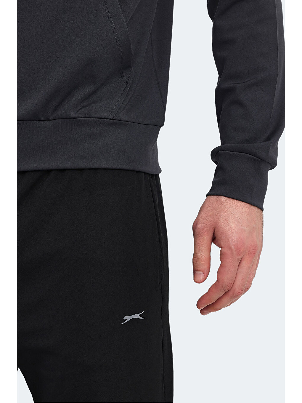 Gri Fermuarlı Uzun Kollu Erkek Eşofman Takımı-4