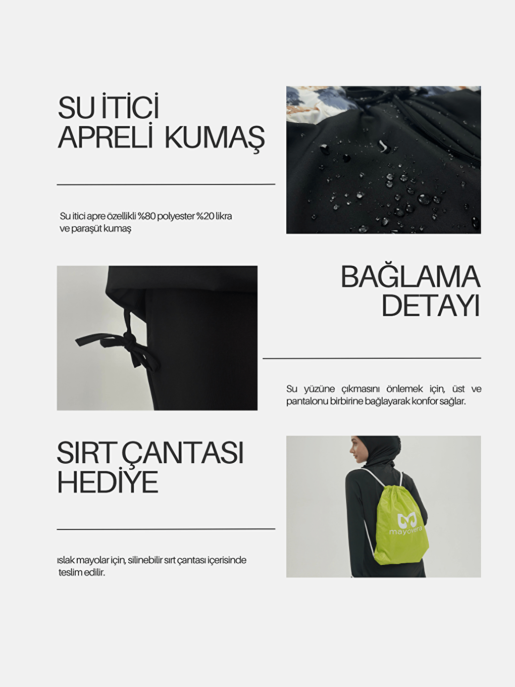 Mayovera Tasarım Mayo Karişik Puantiye Tasarım Tesettür Mayo - 5