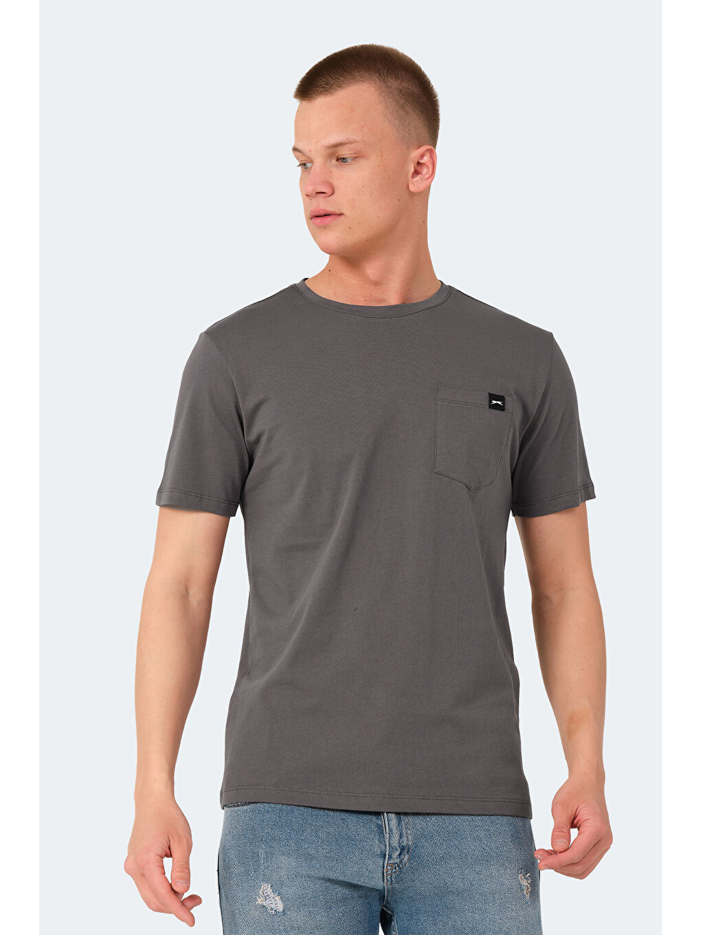 veSELA Erkek %100 Pamuk Tişört Koyu Gri-3