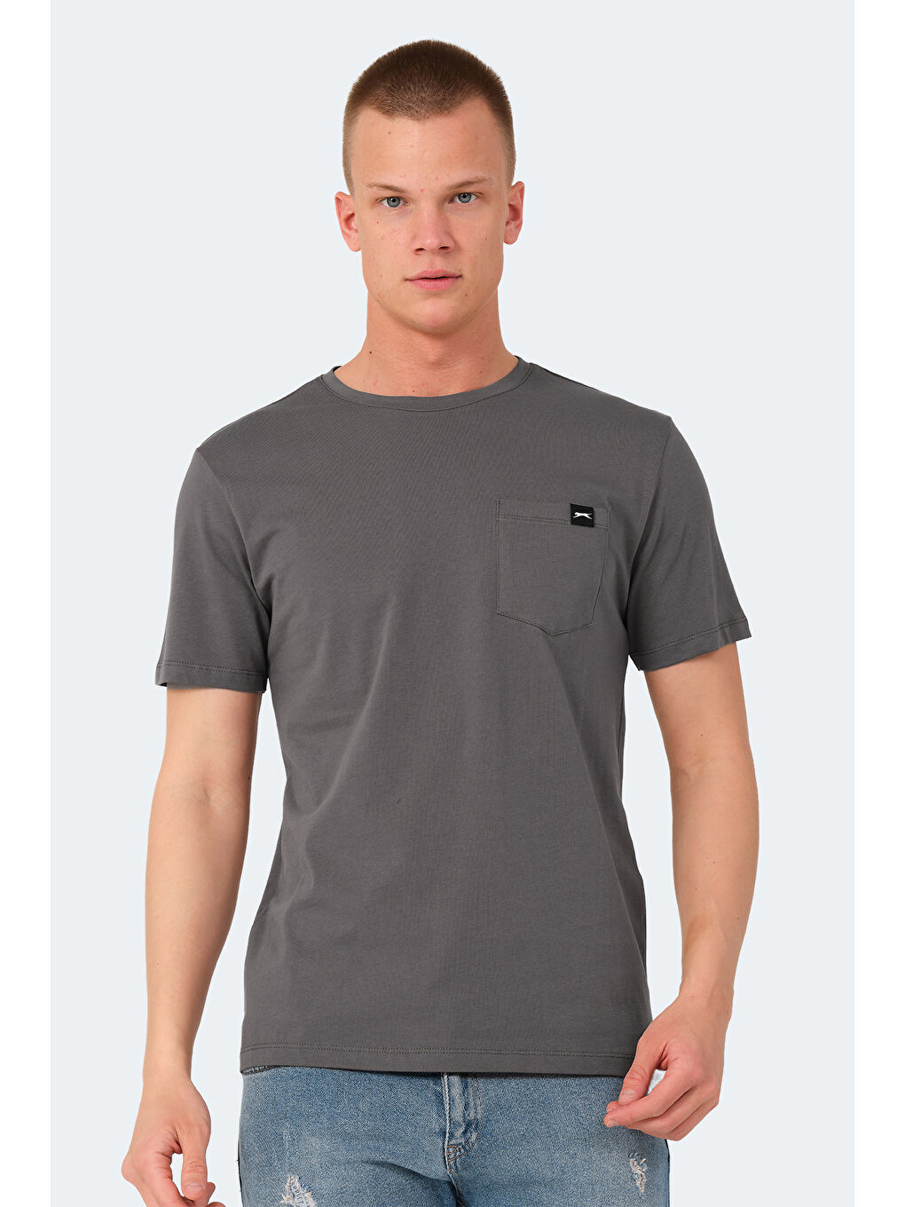 veSELA Erkek %100 Pamuk Tişört Koyu Gri-5