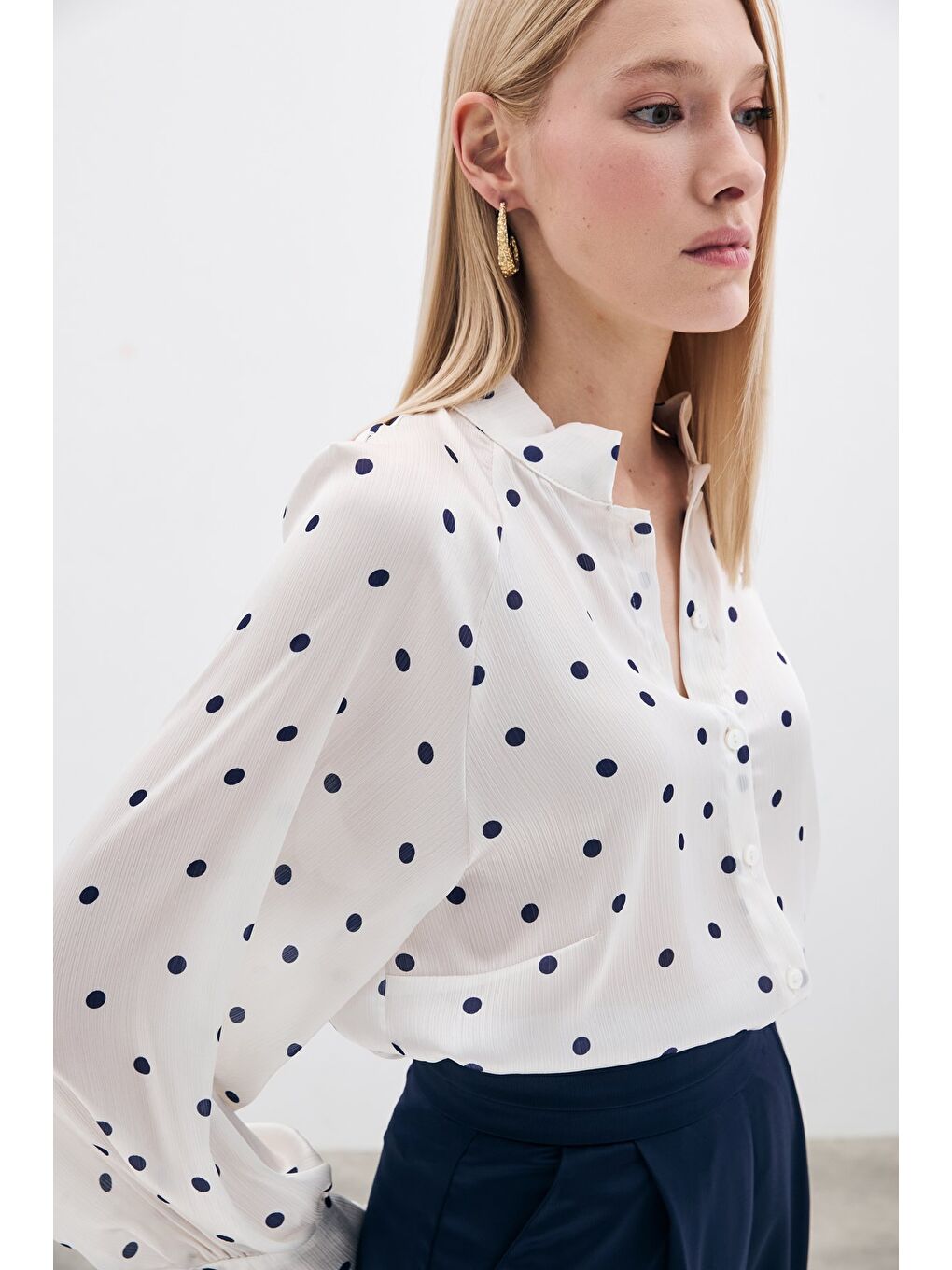 Hakim Yaka Gömlek - Lacivert-4