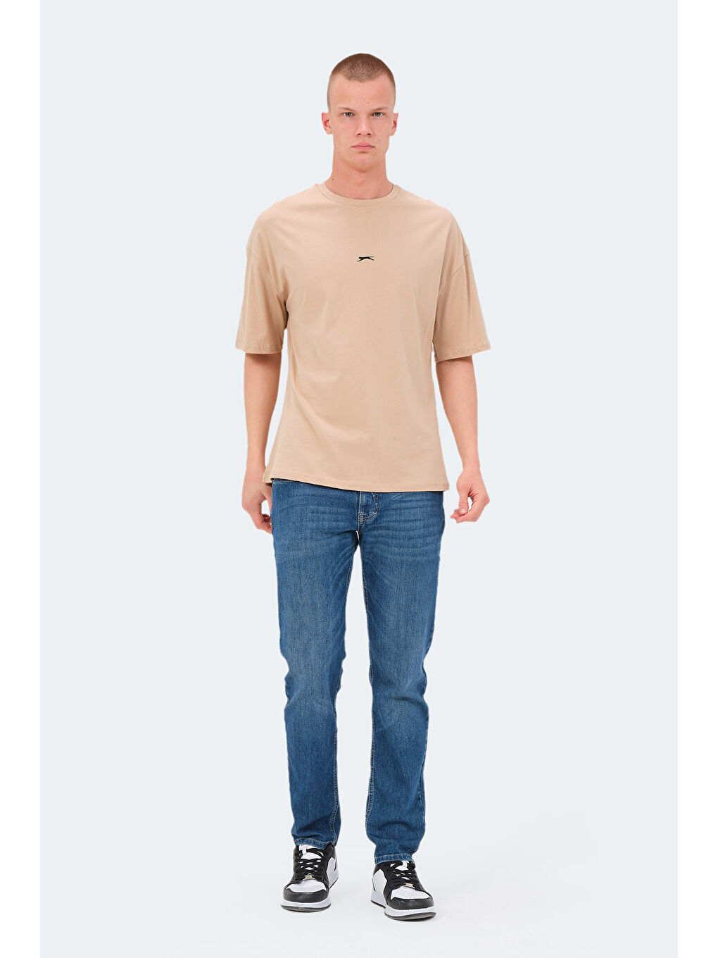 Erkek %100 Pamuk Tişört Bej-6