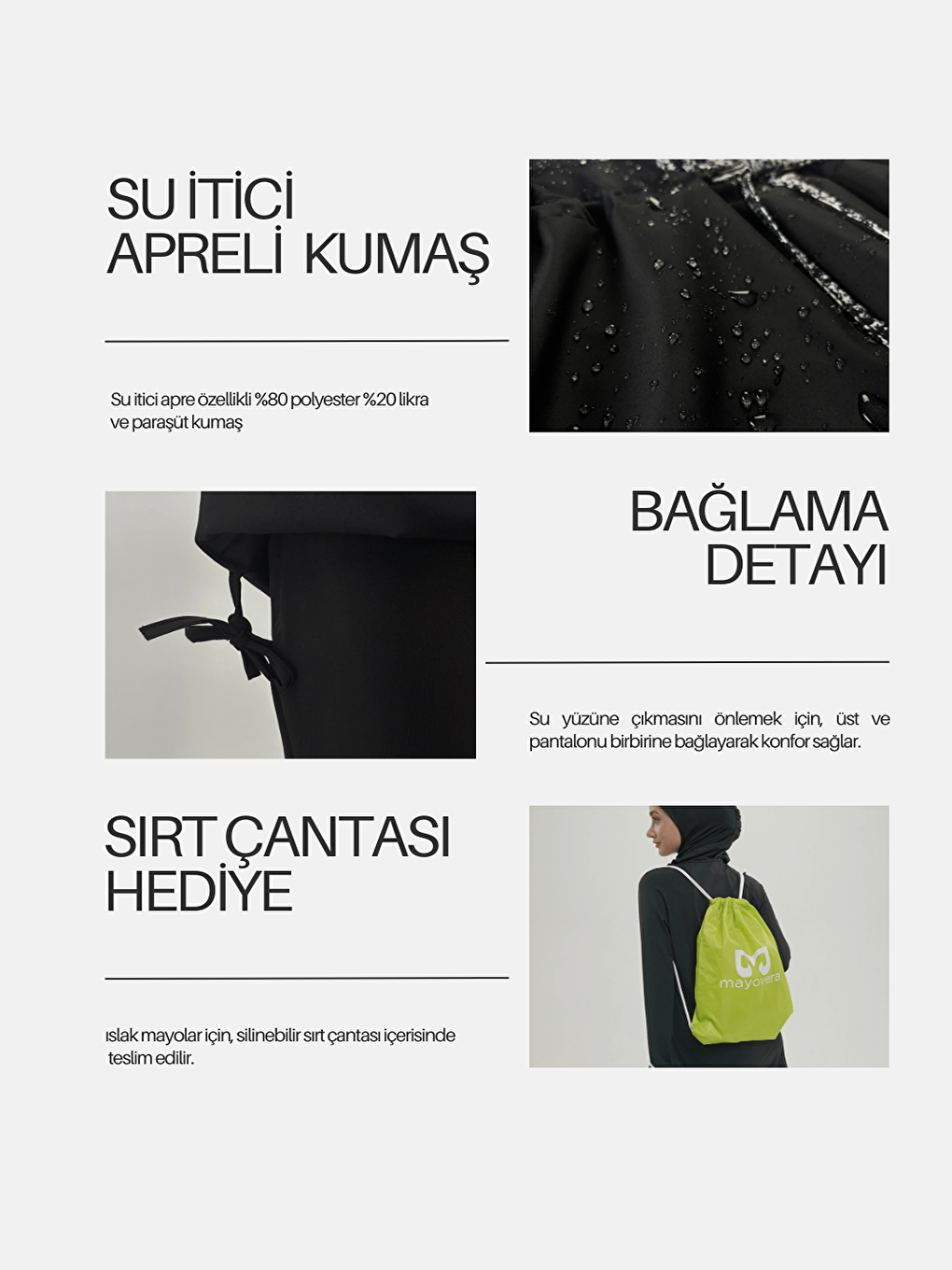 Karışık Tarz-ı Cool Tasarım Tesettür Mayo-7