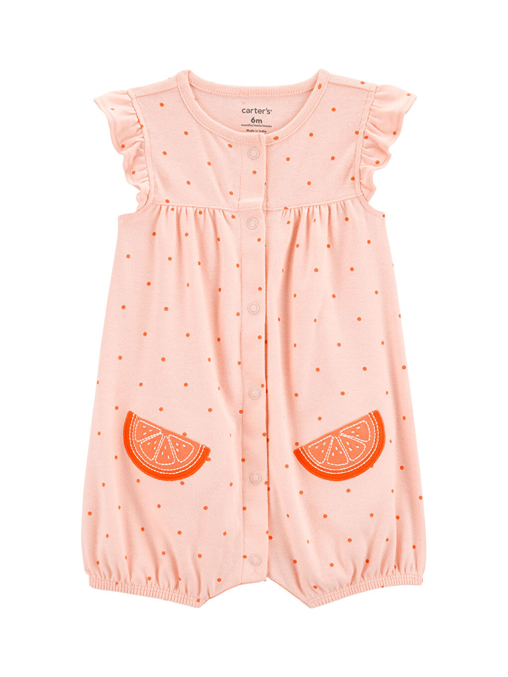 Kız Bebek Kısa Tulum 3 Ay-24 Ay Turuncu