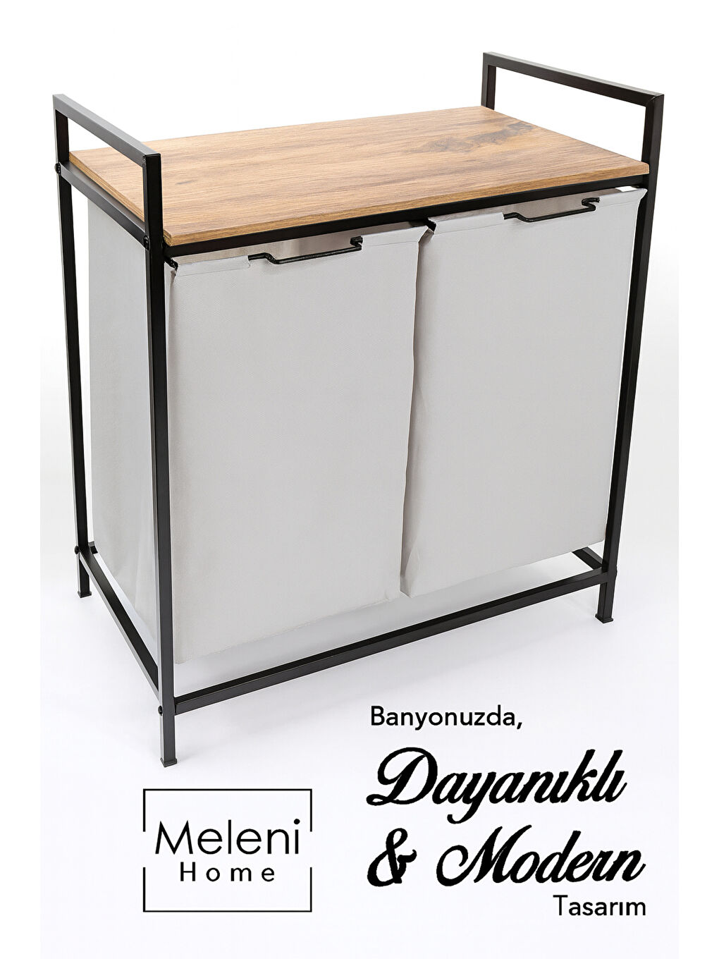 Gri Kirli Çamaşır Sepeti 55 l-1