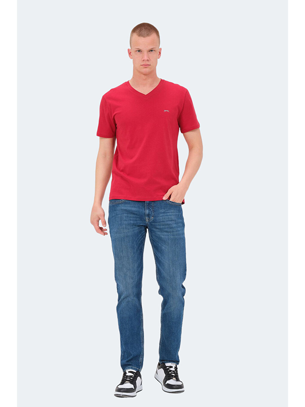 KAIJA Erkek %100 Pamuk Tişört Kırmızı-6