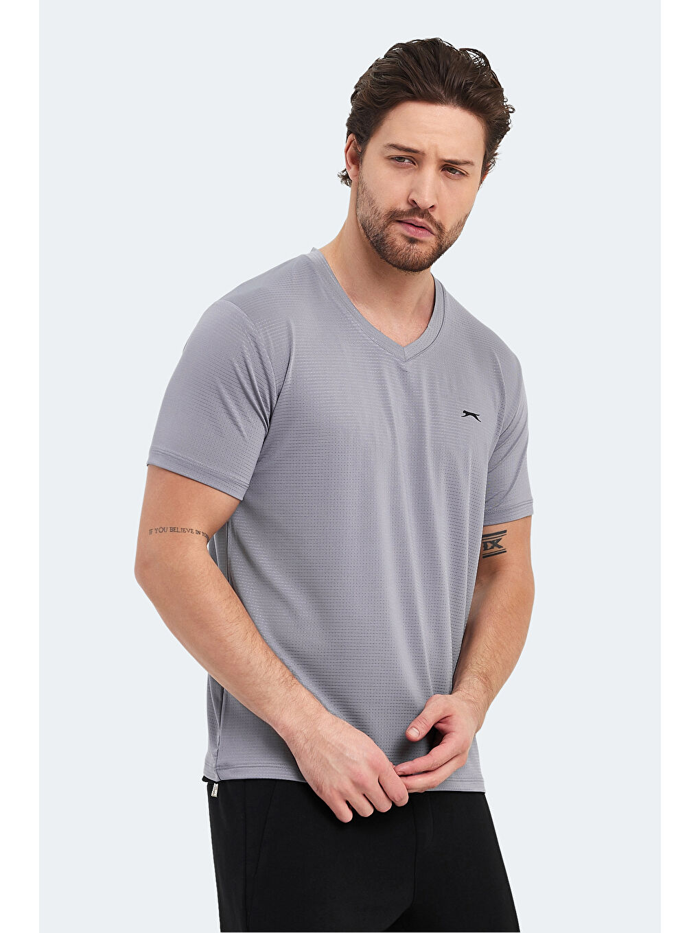 Erkek Tişört Gri-5