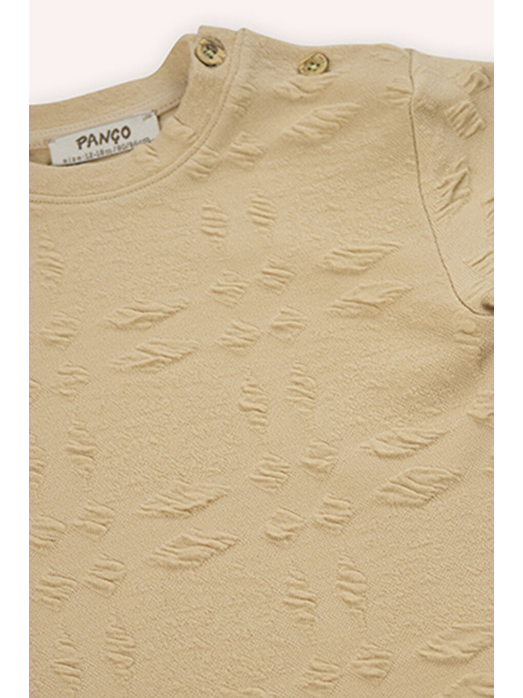 Erkek Bebek Kısa Kollu Bej Tişört-2