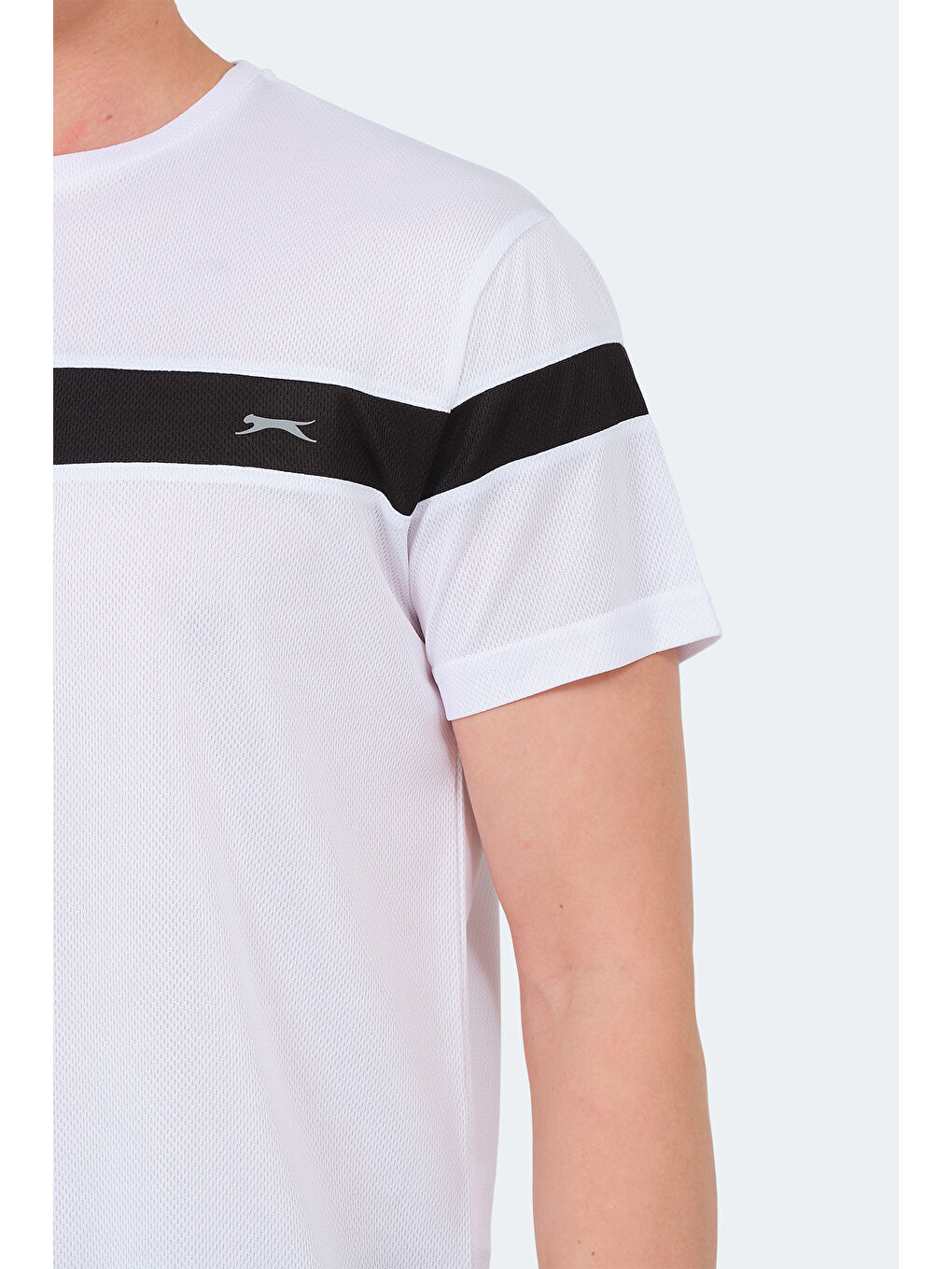 Beyaz Bisiklet Yaka Kısa Kollu Erkek Tişört-4