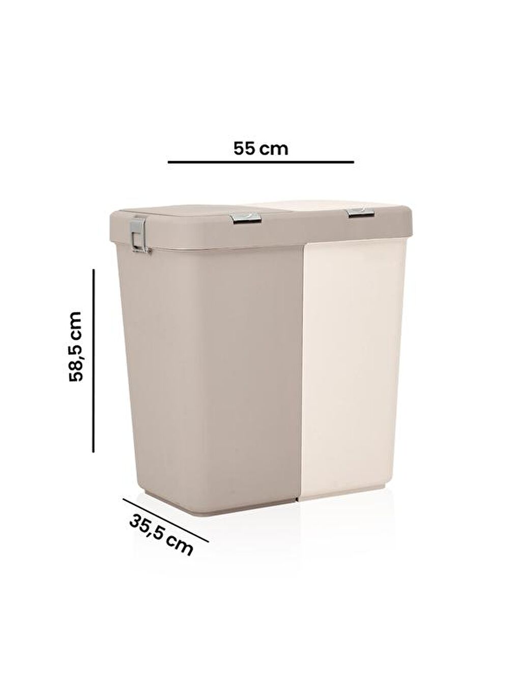 Duo Laundry Çamaşır Sepeti - Bej / Krem - 80 lt-7