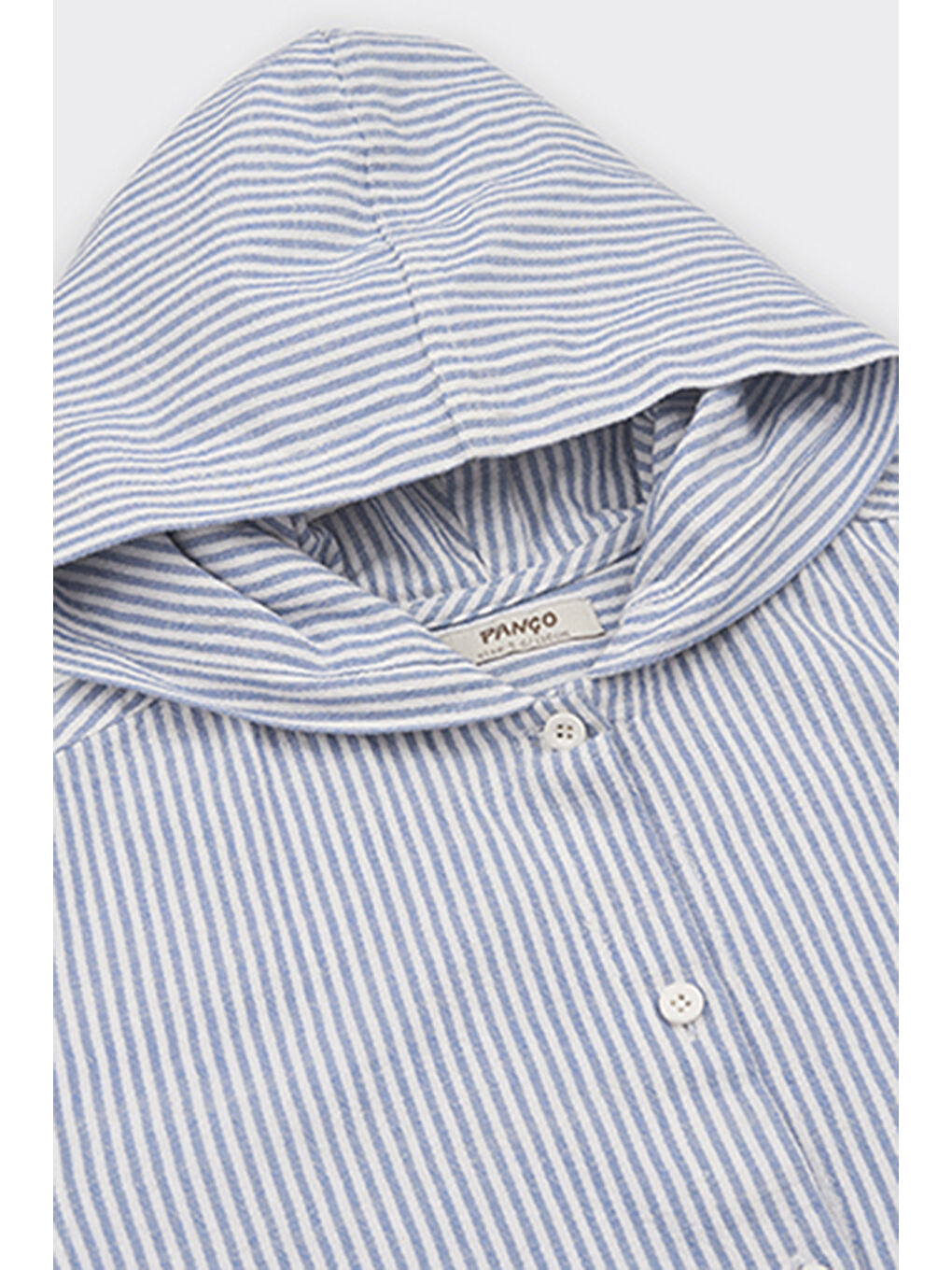 Erkek Çocuk Kapüşonlu Çizgili Mavi Gömlek-3