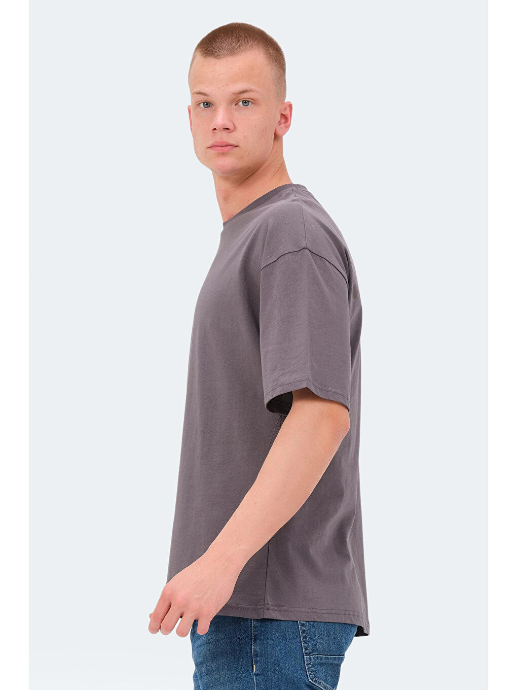 veNETIA I Erkek %100 Pamuk Tişört Koyu Gri-3