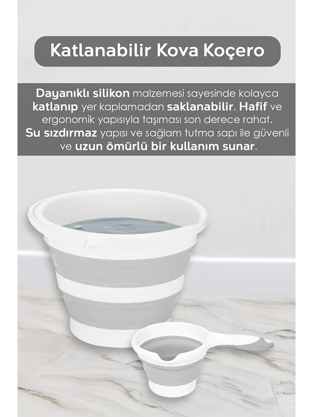 Gri 6'lı Katlanır Çamaşır Sepeti-2