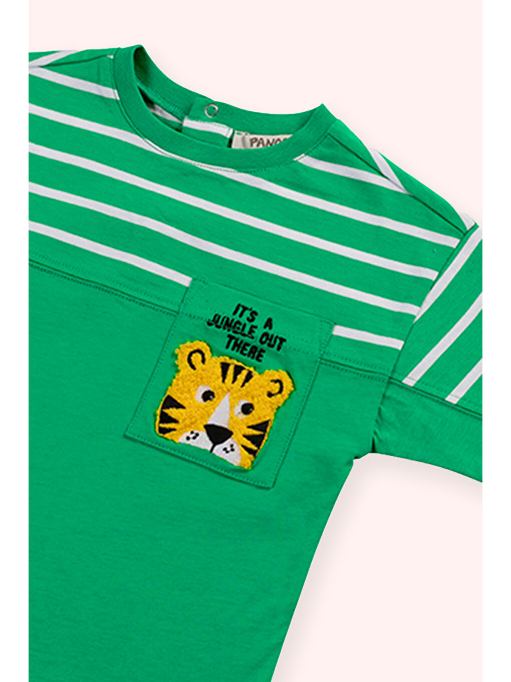 Erkek Bebek Cepli Kısa Kollu Yeşil Tişört-1