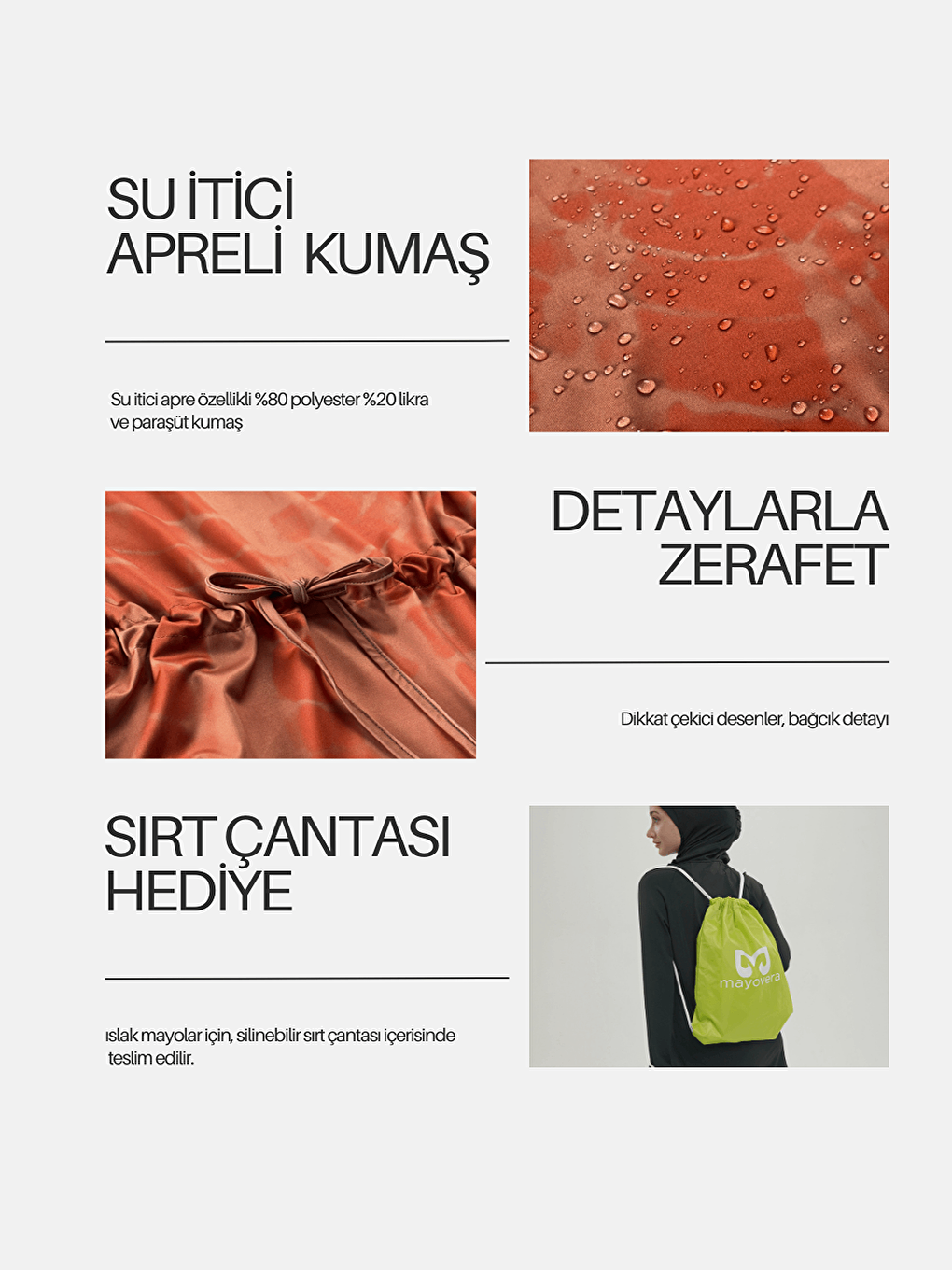 Kahverengi Batik Tarçın Tesettür Mayo Üstü-3